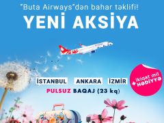 “Buta Airways”dən Türkiyənin məşhur şəhərlərinə yeni aksiya